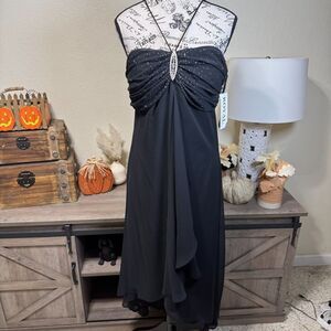 Vintage Y2k Royal Fashion Rhinestone Halter Midi Dress Sz M Whimsygoth Fairy